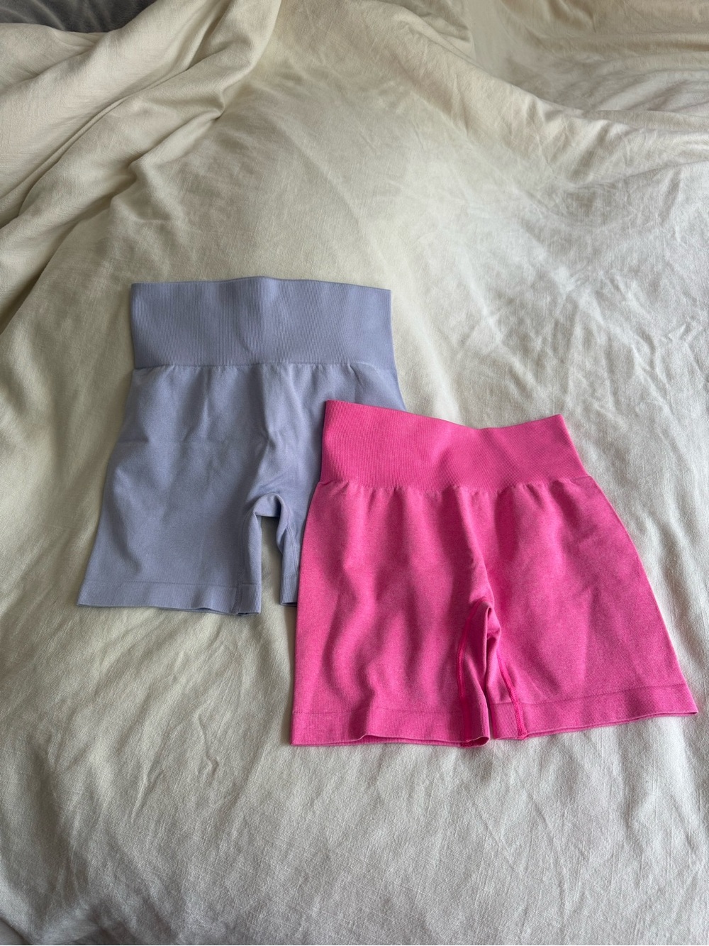 High-Waist Women’s Bike Shorts - Pink & Light Purple